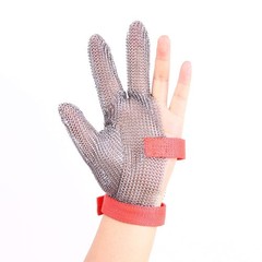 3-Finger Chainmail Protective Glove, Stainless Steel Metal Cut Resistant Glov…