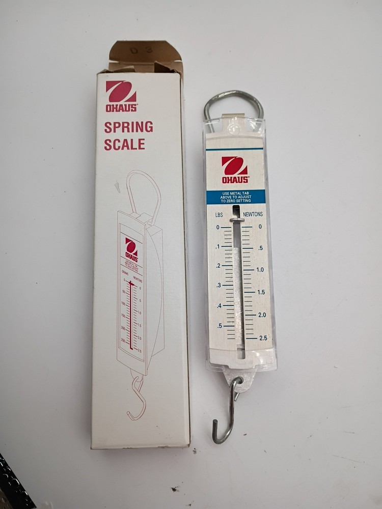 Ohaus 8001-PN Pull Type Spring Scale 0.56lb/2.5n Capacity 0.02lb/0.1n Readabilty