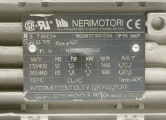 NERIMOTORI T80D4 Inverter Induction Motor 1.1kw 4-pole 1680rpm TEFC 3/4″-Shaft