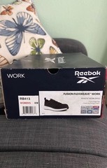Reebok Fusion Flexweave Work Shoe Black White Size 8 women’s