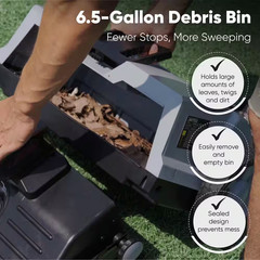 Battery Powered Artificial Grass and Hard Surface Sweeper with 22 In. Wide Clean