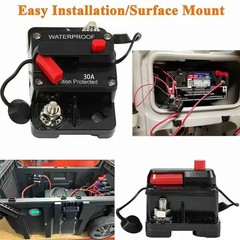 Two 30 amp circuit breakers for easy installation on trolling trailer vehicles