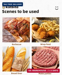 Katbite 300Pcs 6×6 Inches Patty Paper, Burger Patty Paper, Unbleached Parchment