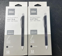 Office Depot Astra Stylish Retractable Gel Ink Pens Pack of 2 (24 Count) Black