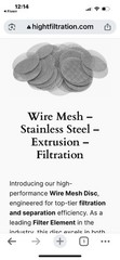 Stainless Steel 304 wire cloth disc 4″ Dia 20X20 mesh (100 pack)