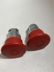 TELEMECANIQUE ZB2BT4 PUSH PULL OPERATOR RED MUSHROOM (LOT OF 2)
