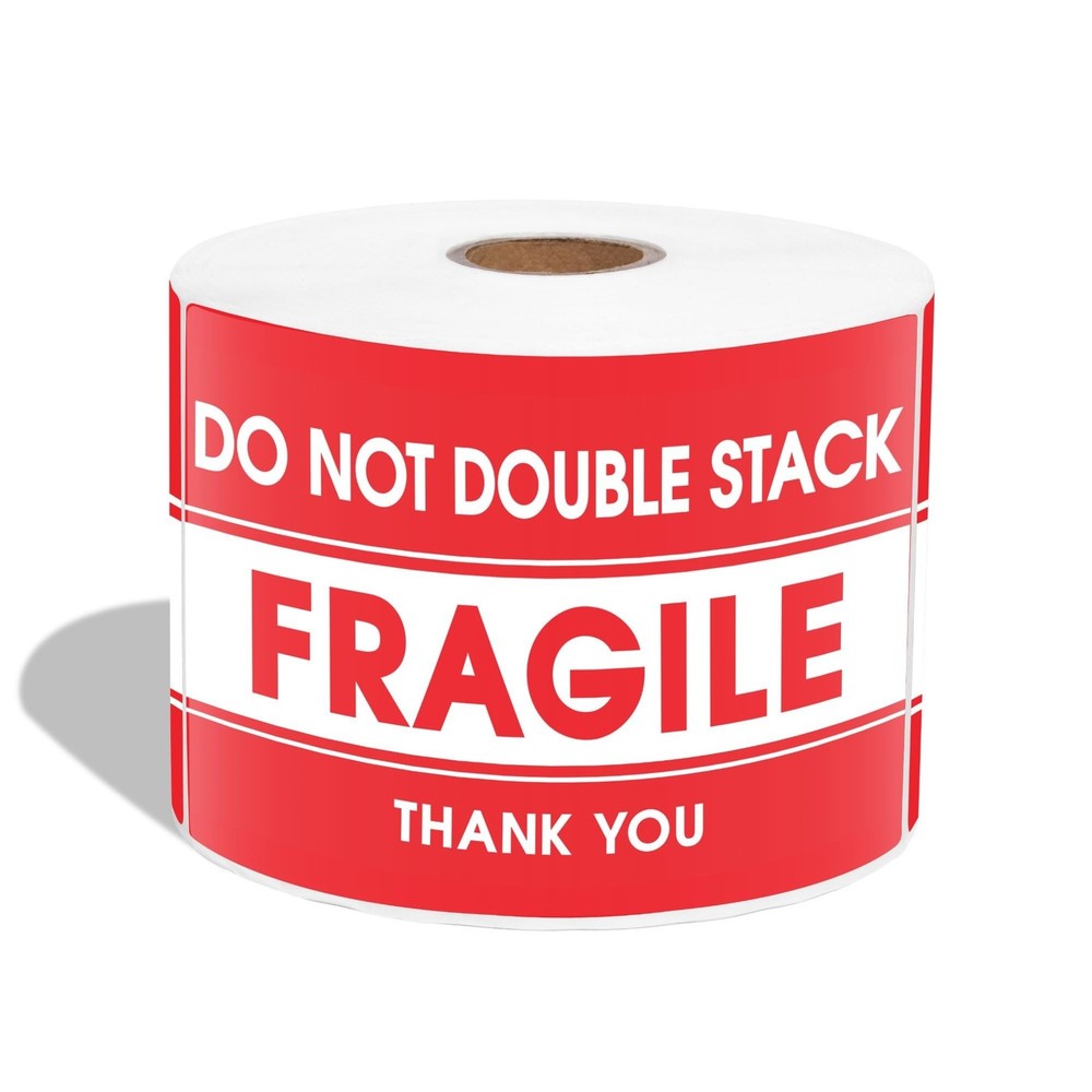 3″ X 5″ Do Not Double Stack Fragile Shipping Stickers (500 Labels, 1 Roll) Wa…