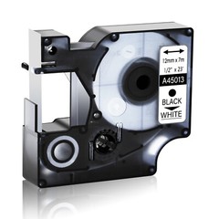 2x A45013 Black on White Label Tape Compatible for DYMO D1 LabelManager 100 200