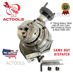 Rotary Table Tilting 4″ Inch With 3 Jaw 65mm Mini Lathe Chuck Milling Machine