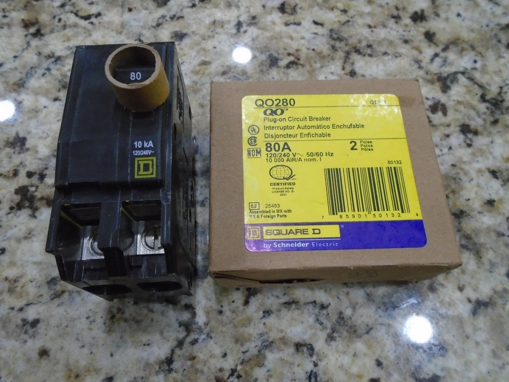 SQUARE D QO280 80AMP DOUBLE POLE CIRCUIT BREAKER *BRAND NEW IN BOX* FREE SHIP