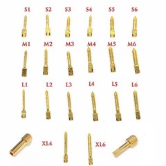 30 Pcs Dental Screw Post Plated 24K Gold Conical Refill S/M/L/XL For Root Canal
