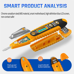 MultiDigital Electric Tester Volt Detector Test Pen AC DC Non-Contact 12-1000V