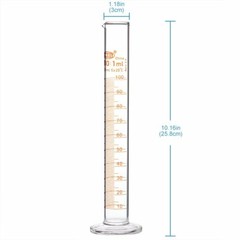10/25/50/100/250/500/1000mlGraduated Glass Cylinder Test Jar Set For Lab Works
