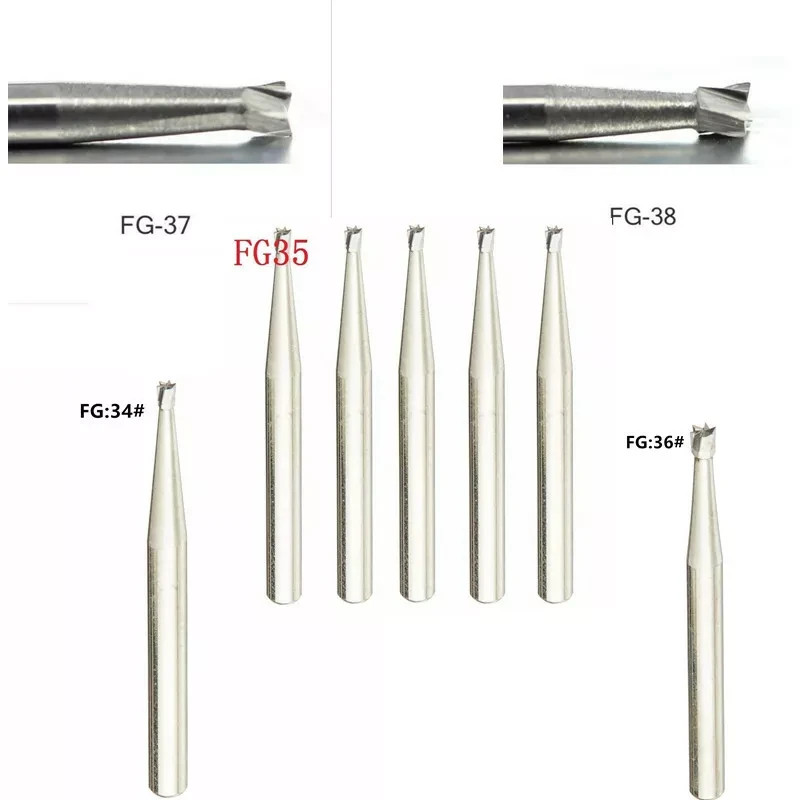 10 Pcs/Box Dental High Speed Handpiece Inverted Cone Tungsten Carbide Drill Burs