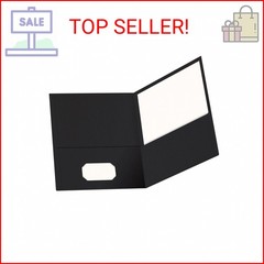 Oxford Twin-Pocket Folders, Textured Paper, Letter Size, Black, Holds 100 Sheets