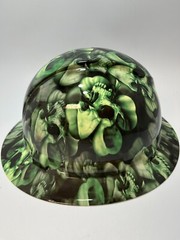 New Full Brim Hard Hat Custom Hydro Dipped UNLUCKY SHAMROCK SKULLS