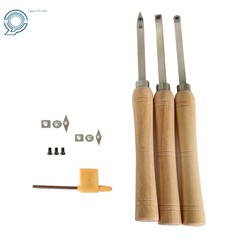 3 Piece Set Carbide Woodturning Tool Mini Size Diamond Shape Round & Square Tool