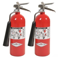 Amerex 322 5lb CO2 Fire Extinguisher with Brass Valve, Wall Hanger – 2 Pack