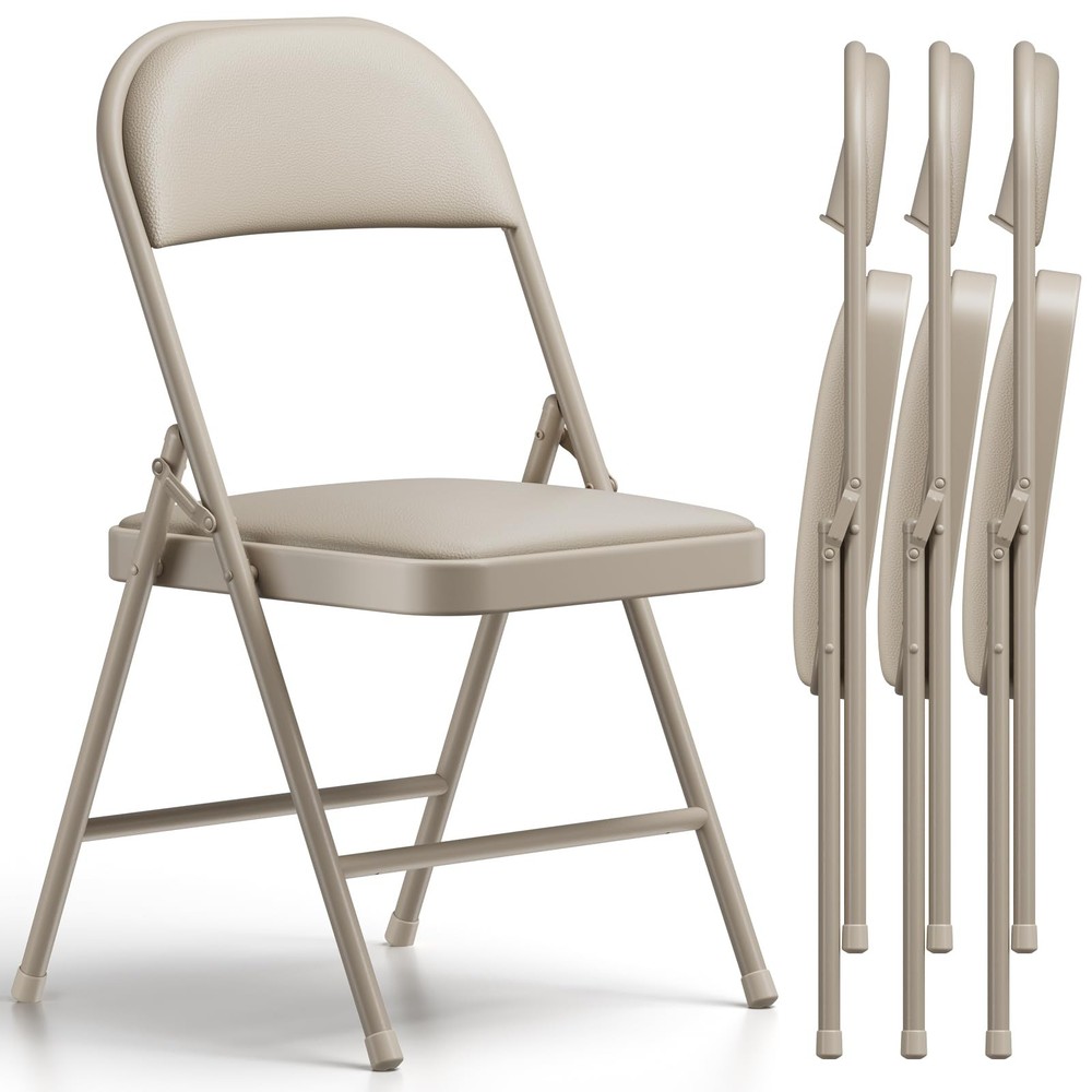Make Changes Folding Chairs 4 Pack Pu Leather Padded Folding Chairs For Outside