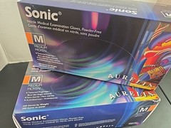 Aurelia Sonic Nitrile Exam Gloves: 300/Bx 2 Boxes 600 Gloves Size Medium New