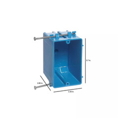 1-Gang 18 cu. in. Blue PVC New Work Electrical Switch and Outlet Box