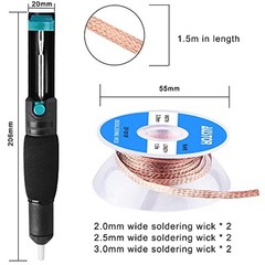AUSTOR Desoldering Sucker and 6 Pcs Solder Braid Wick (2.0mm/2.5mm/3.0mm Width,