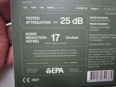 Hears Pine Green Premium earplugs Noise Reduction 17 decibels 25 dB NIB