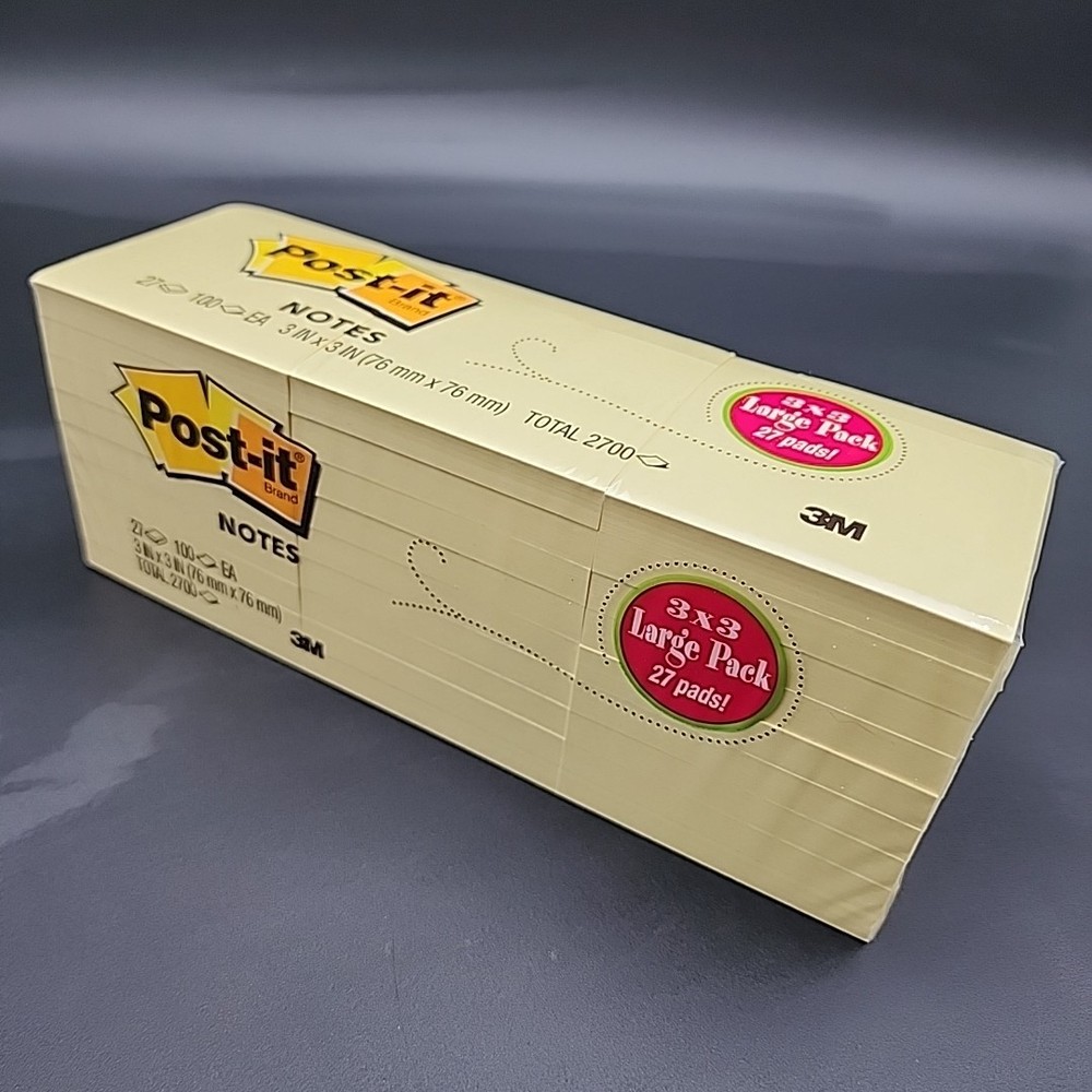 Post-it Notes 3″ x 3″ Canary Collection 100 Sheet/Pad (654-2700-YW)