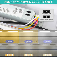 6PACK 4FT LED Vapor Tight Light 3CCT Vapor Proof Light 40W/50W/60W Selectable