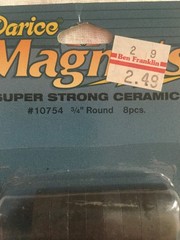Magnets Super Strong Ceramic 3/4″ Round Shape 8 Pieces #10754 Darice NOS NIP