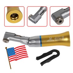 Dental Contra Angle Low Speed Handpiece Latch 2.35mm Bur 1:1 Gear Gold