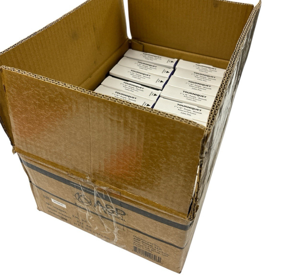 Case of 500 ASP TQA210 1″x18″ Disposable Smooth Purple Latex Free Tourniquets