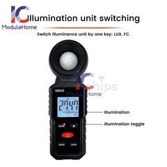 S8608 LCD Light Meter Digital Illuminance Meter Luxmeter Photometer 200000Lux
