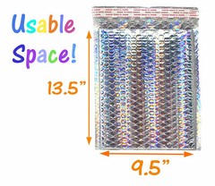 Nude Pink & Holographic Bubble Mailer 9.5×13 Metallic Foil Padded Envelopes Pack