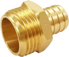 2PCS Solid Brass 3/4″ PEX Barb to GHT Male Garden Hose 3/4 Inch,