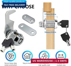 US General 5/8 Inch Black Toolbox Lock Replacement, Keyed Alike Cabinet Cam