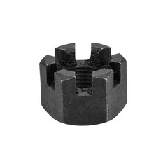 2pcs M24x2mm Hexagon Slotted Nut Grade 4.8 Carbon Steel Castle Nuts Black