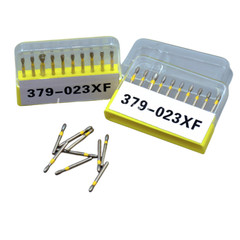 10 Burs Dental Diamond Burs FG Egg Football 379/023XF Extra Fine Grit High Speed