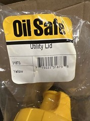 OIL SAFE 100209 Utility Lid,w/2 In Outlet,HDPE,Yellow