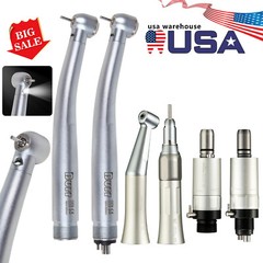 Dental LED Fiber Optic Turbine High /Low Speed Handpiece Kit 2/4Hole fit NSK UDM