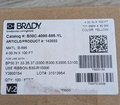 Brady B30C-4000-595-YL Yellow Indoor/Outdoor Vinyl Tape, 4″ x 100 ft NEW IN BOX