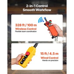 Uimoso 2-in-1 Electric Chain Hoist, 1100 lbs Capacity, Three-Phase, 20 ft Lift