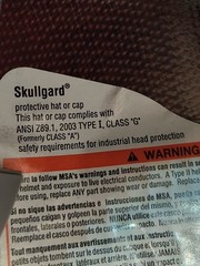 Skullgard MSA Medium L-11 Protective Cap Type 1 Class G Hard Hat