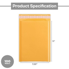 #1 Kraft Bubble Padded Shipping Mailers 7.25″ x 12″ Envelopes Bags 100 Pack