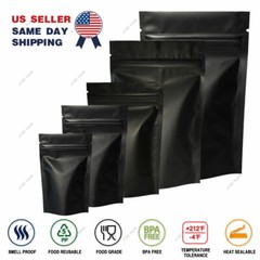 Assorted Size Matte Black Two Sided Foil Mylar Stand up Zip Lock Pouch Bag B01