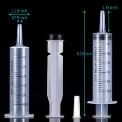 4 Pack Large Syringes for Liquid, 20Ml & 60Ml Plastic Syringe for Measuring, Lip
