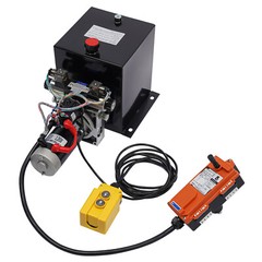 8 Quart Double Acting Hydraulic Pump 12V DC Dump Trailer Power Unit Wireless R/C