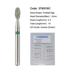 Dental Diamond Burs Pear Football FG 830/010 379/023 High Speed Friction Grip