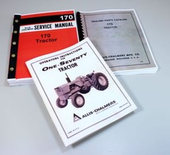 Set Allis Chalmers 170 Tractor Service Parts Operators Manuals Repair Catalog
