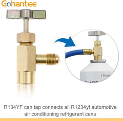 R1234Yf Can Tap Adapter Fitting Kits, 1/4 SAE to 1/2 Acme LH Can Bottle Tap O…
